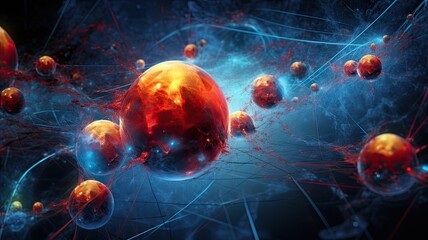 Aufkleber - Visualize scientists conducting quantum experiments and research, pushing the boundaries of computing capabilities, and exploring quantum entanglement
