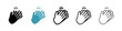 Clapping hands sign icon set. Congratulation clap vector icon. Applause handclap emoji vector sign. Appreciate vector sign in black filled and outlined style.