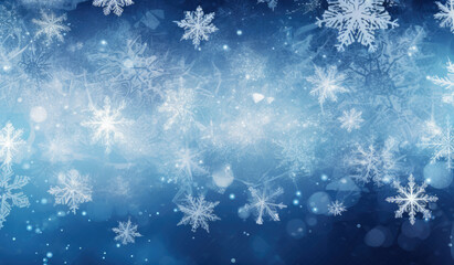 Poster - Background with snowflakes and bokeh effect