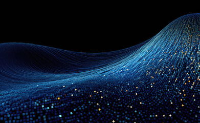 Poster - Abstract wallpaper of wave with network dots