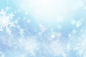 Poster - Background with snowflakes and bokeh effect