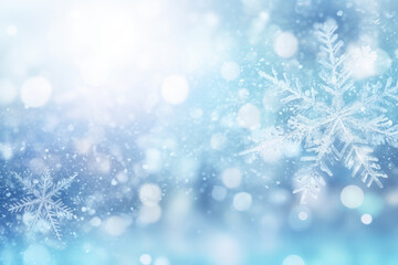 Poster - Background with snowflakes and bokeh effect