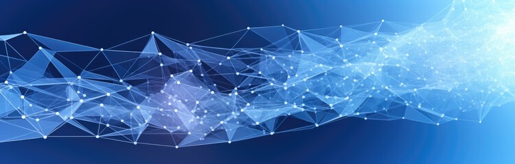 Poster - Abstract wallpaper of networking dots connecting with glowing details