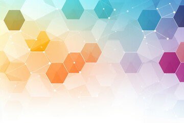 Poster - Abstract minimalistic wallpaper with hexagonal details