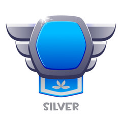 Wall Mural - Silver Game badge, template for icon