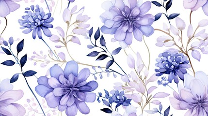 floral watercolor flowers pattern vector illustration 