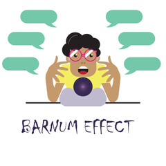 Barnum effect, illustration, fortune teller, male, color, text, isolated white, An Astrologer Tells Fortunes Against the Backdrop of Space, vector, illustration, 