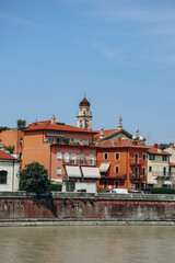 Wall Mural - View of the center of Verona across the Adige River