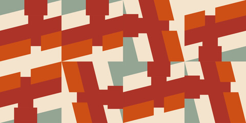 Aufkleber - Modern vector abstract  geometric background with rectangles and squares  in retro scandinavian style. Pastel colored simple shapes graphic diagonal pattern. Abstract mosaic artwork.