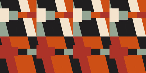 Aufkleber - Modern vector abstract  geometric background with rectangles and squares  in retro scandinavian style. Pastel colored simple shapes graphic diagonal pattern. Abstract mosaic artwork.