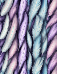 Wall Mural - purple and white feathers