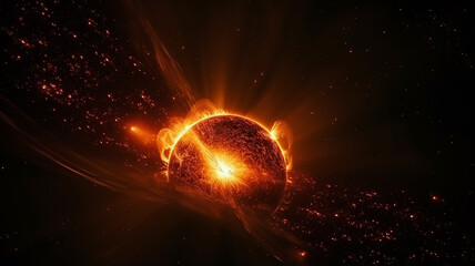 Wall Mural - singularity black hole in space cosmic fictional graphics, an object in deep space