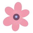 © Shakhnoza - Hand drawn pink flower with 6 petals isolated on white background