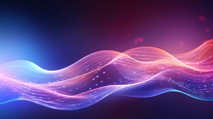 Poster -  a colorful wave of light on a black background with a red and blue background.  generative ai
