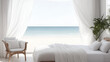 Bedroom sea and beach view for artwork home or hotel.