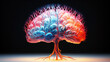 illuminated brain shaped like a tree