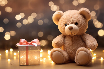 christmas card: teddy bear