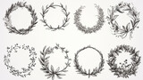 Fototapeta Tulipany - Vector illustration of hand drawn wreaths Cute