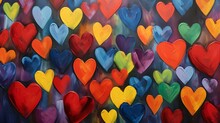 Hearts Illustration Background Wallpaper Design, Love Heart, Valentines Day Card