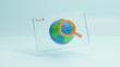 3d web browser with a globe and magnifying glass icon, Search technology concept. Global network. internet exploring. web searching. Website development,dashboard usability optimization. 3d rendering