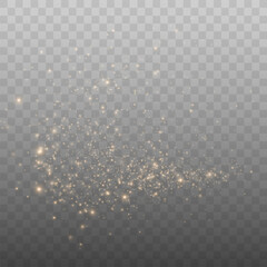 Wall Mural - Christmas background. Powder dust light PNG. Magic shining gold dust. Fine, shiny dust bokeh particles fall off slightly. Fantastic shimmer effect. Vector illustrator.	