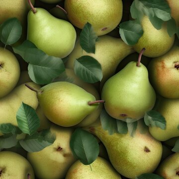 Background of ripe pears. Generated by AI.