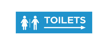 Toilet Washroom Restroom Sign Arrow