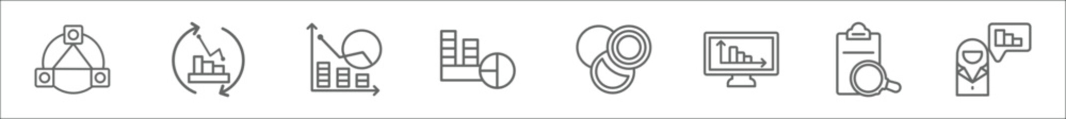 Poster - outline set of business line icons. linear vector icons such as database interconnected, synchroniza
