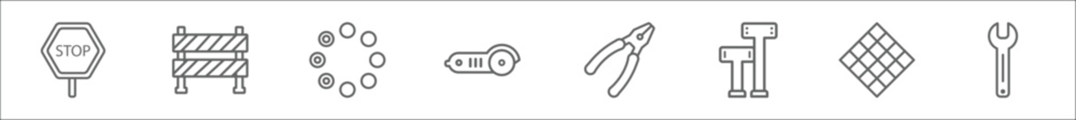 Poster - outline set of construction line icons. linear vector icons such as construction, barrier, loader, a
