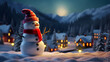 snowman happy christmas nighttime