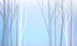 Winter vector beautiful blue background with winter forest