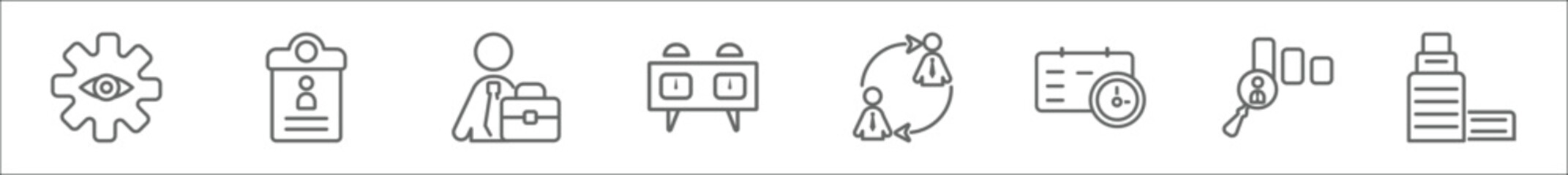 Poster - outline set of human resources line icons. linear vector icons such as appearance, resume, career, c