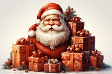 santa claus with gifts