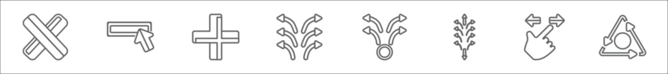 Poster - outline set of orientation line icons. linear vector icons such as clear, type, plus, six, four, ten
