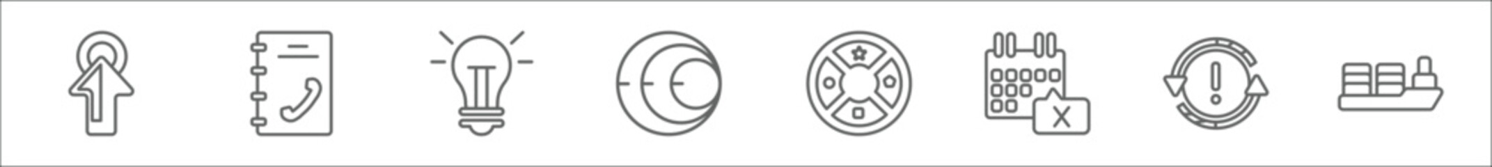 Poster - outline set of ultimate glyphicons line icons. linear vector icons such as mouse up arrow, call cont