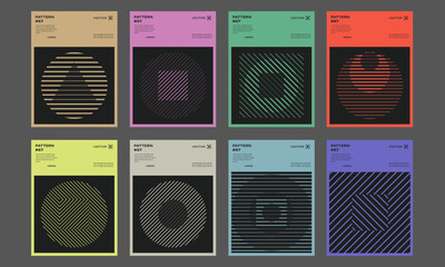Aufkleber - Set Of Swiss Design Inspired Posters Vector Illustration. Cool Geometric Abstract Modernist Placards. Avant-garde Geometrical Illustration. Contemporary Art Bauhaus Shapes.