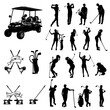 golf player silhouettes