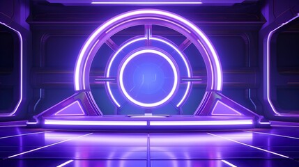 Wall Mural - abstract neon background, light tunnel. generation ai