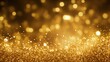 Sophisticated festive background adorned with golden sparkles, radiant particles, bokeh effects. Ideal for holiday- themed advertising, packaging, gifts, banners, posters, greeting cards. Copy space.