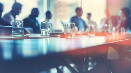 Wall Mural - Group of business people having a meeting or brainstorming in a boardroom