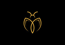 Honey Bee Logo Design Vector Illustration	