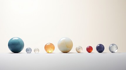 Wall Mural -  a row of marbled eggs sitting on top of a table.  generative ai