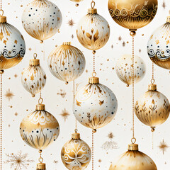 Wall Mural - christmas baubles seamless pattern background