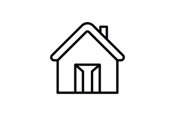 Fototapete - Open House Icon. house with the door open. Icon related to Real estate. Suitable for web site design, app, user interfaces. Line icon style. Simple vector design editable