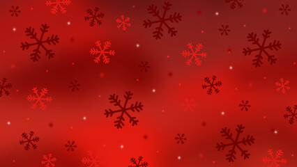 Wall Mural - Red Christmas background with snowflakes.