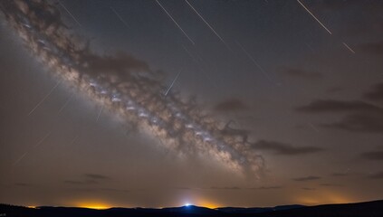 Wall Mural - A Long Exposure Of The Milky And The Stars