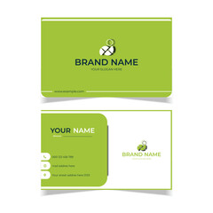 Wall Mural - elegant modern business card design template green and white