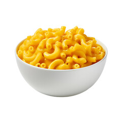 Wall Mural - bowl of macaroni and cheese isolated on white background, ai generated