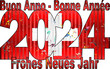 Happy New Year 2024 with Switzerland flag inside - Illustration,
2024 HAPPY NEW YEAR NUMERALS
