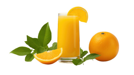 Orange juice on the transparent background